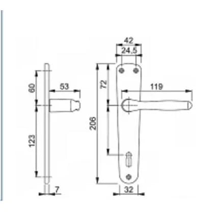 HOPPE Milano F4 — kvaka na štitu, aluminijum