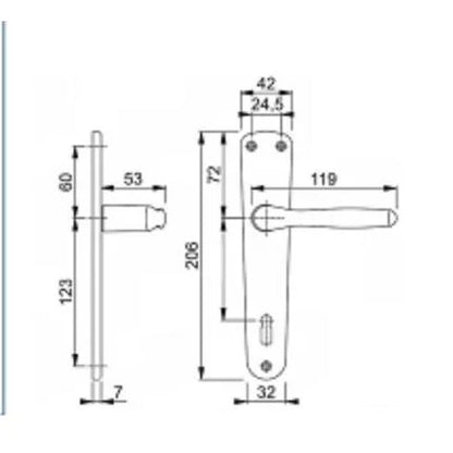 HOPPE Milano F4 — kvaka na štitu, aluminijum